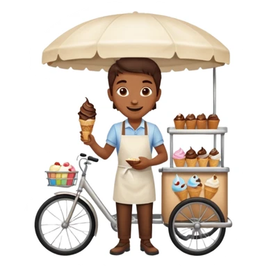 Vendor + choco cart,Ice Cream Vendor. sticker
