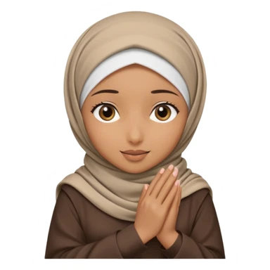 Hijabi girl sitting.     head covered
hands pulling the fabric in
shy-but-dramatic energy
“no cameras pls” but in a cute way
soft + mysterious vibe sticker