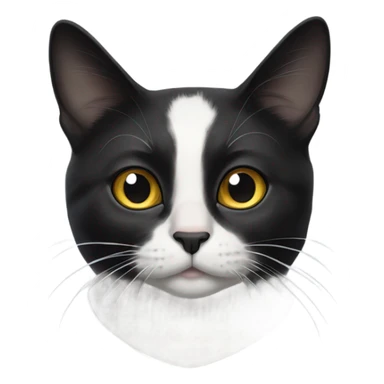 Tuxedo cat with black spot under nose sticker