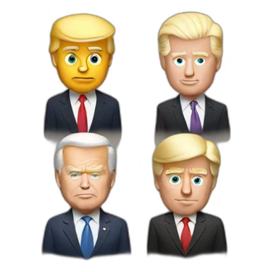 Trump-biden-face sticker
