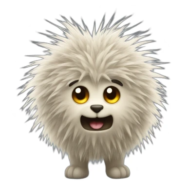 A hairy creature with little lightning bolts dancing along its hairs. His eyes shine like electric bulbs. sticker