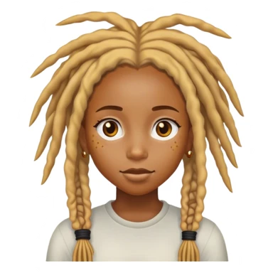 Black girl with honey blonde dreads and freakles sticker