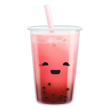 red bubble tea in a glass cup without face sticker