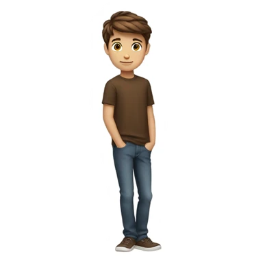 brown hair boy standing sticker