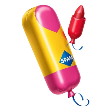   jeff koons inflatable  SPAM brand lipstick balloon sculpture  sticker