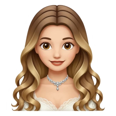 Beautiful happy woman with Balayage long hair bridal sticker