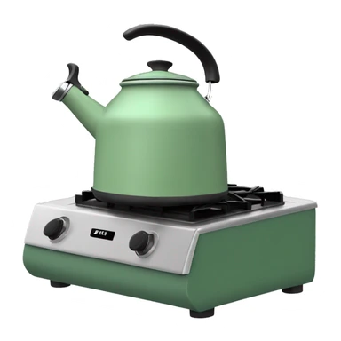Sage green kettle on stove top ￼ sticker