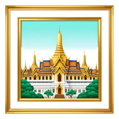 Grand Palace Bangkok Landmark Emoji – Featuring golden spires, Thai architecture, and the Emerald Buddha Temple. sticker