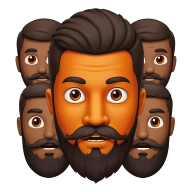 Ravanasura with beard and mustach young beautiful and terror with ten heads sticker