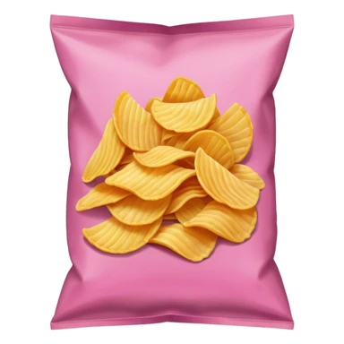 Pink bag of potato chips sticker