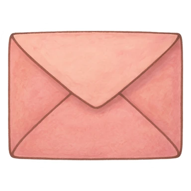 ghibli style icon of a pink envelope, soft colors, whimsical sticker