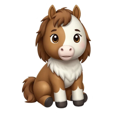Chibi style Plush horse sticker
