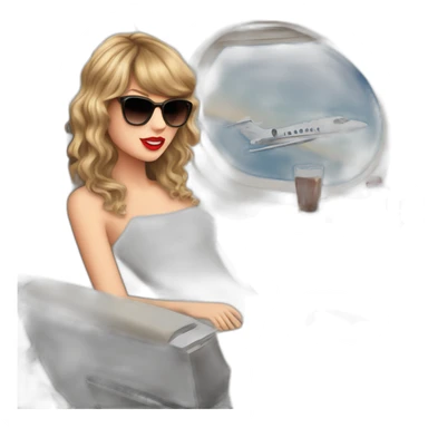 taylor-swift-on-private-jet sticker