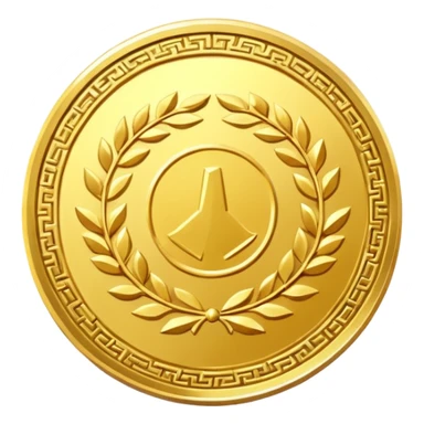 Heavenly Golden Coin Magic Fantasy Low Poly sticker