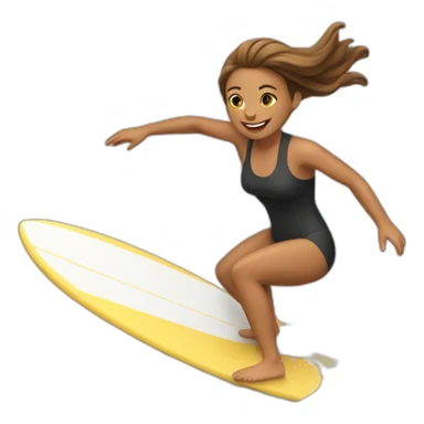 a woman surfing sticker