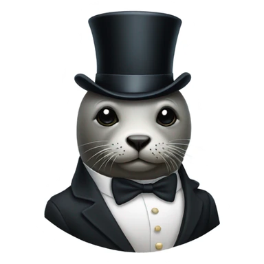 Seal wearing a suit and top hat  sticker