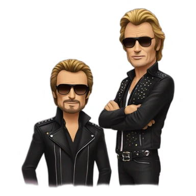 johnny hallyday et Benoit Bussiere sticker