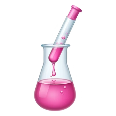 pink liquid in test tube simple bubbling tilted sticker