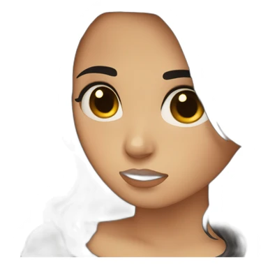 short black hair brown color girl crying sticker