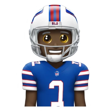 white josh allen in a bills jersey and helmet sticker