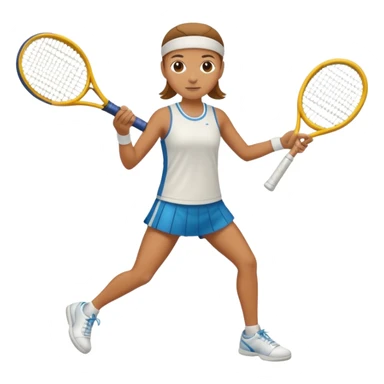 High resolution full body of a tennis player with just a one racket  sticker
