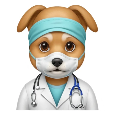 doctor dog Wearing Medical Mask sticker