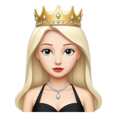 black chess pieces, queen, white sticker