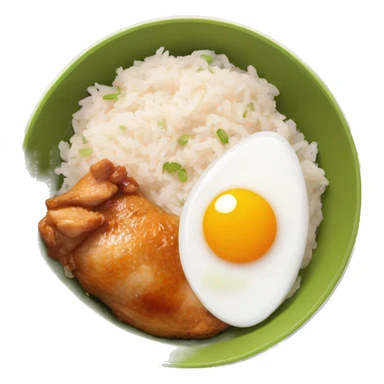chicken thigh rice bowl with two eggs sticker