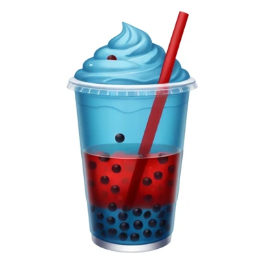 Tealish-blue Starbucks drink with red popping boba sticker