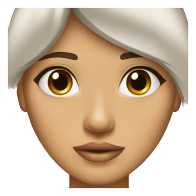 mujer morena con flequillo, pecas, ojos marrones, labios finos sticker