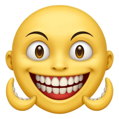 creepy smile lots of teeth built like regular yellow smile sticker