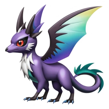 Shiny Noibat-Noivern-Mightyena-Silvally-Fakémon-hybrid-creature (full body)  sticker