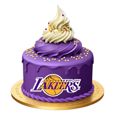 Los Angeles Lakers Kush cake in purple and gold sticker