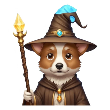Dog wizard sticker