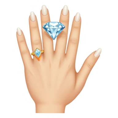  right hand with diamond ring on rong finger sticker