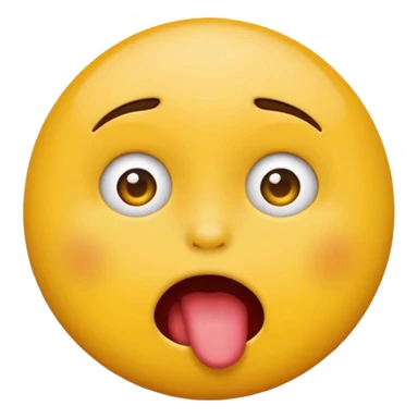 Yellow circle biting lip emoji sticker