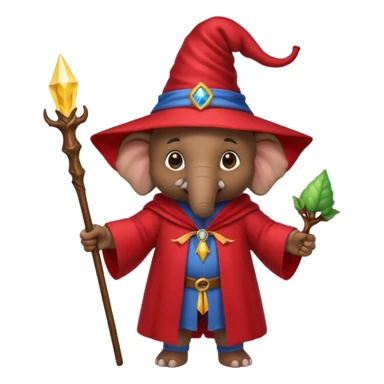 Elephant strawberry wizard sticker