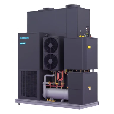 Daikin industrial chiller unit, large commercial cooling equipment sticker