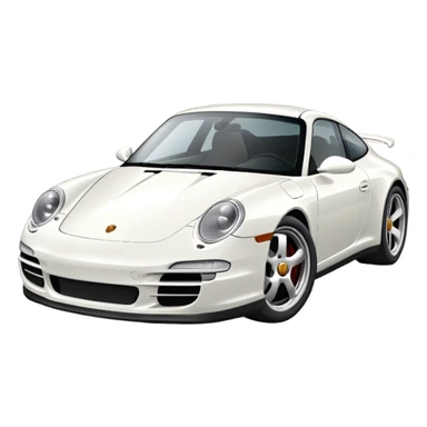 A white porsche 911 car emoji sticker