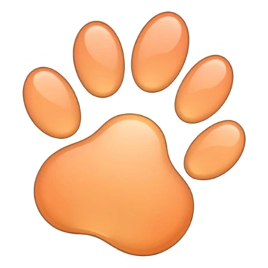 a very light pale pastel apricot pawprint sticker
