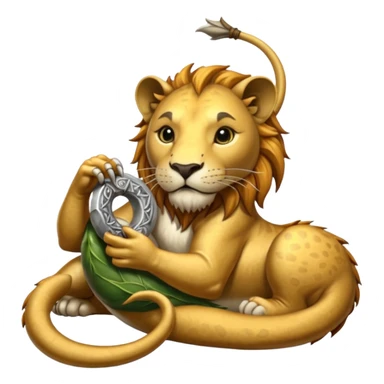 Elder Scrolls Online Lion eating its tail Ouroboro silver sticker