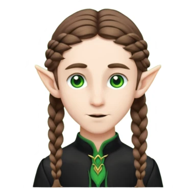 elves with braided brown  hair man black dress  sticker