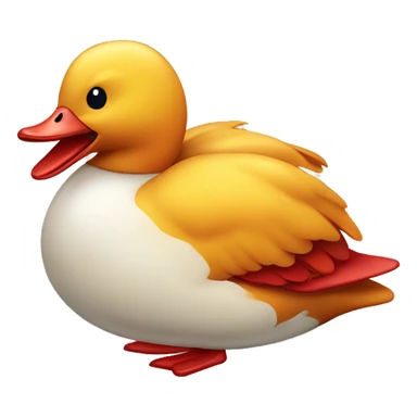 pato con lazo rojo con la lennua afuera sonriendo  sticker