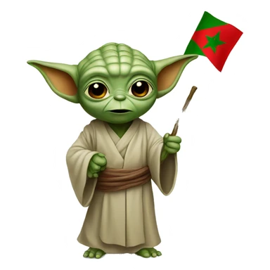 YODA HOLDING MOROCCO FLAG sticker