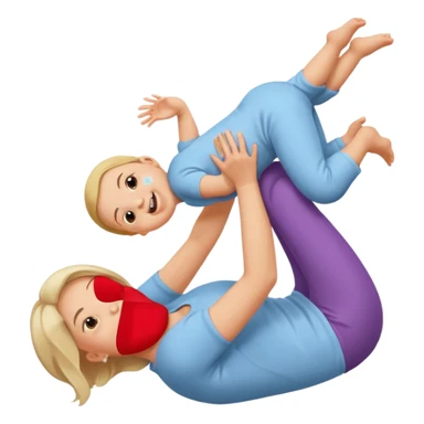 Mom holding baby upside down  sticker