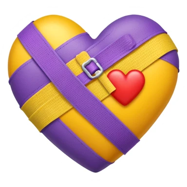 Heart with black, yellow, purple, and a bandage  sticker