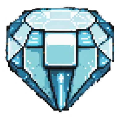 maximum blocky ultra-abstract pixel art Minecraft diamond emoji with only 2-4 large square pixels sticker