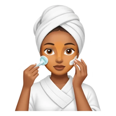 Light Brown skin girl doing skincare sticker