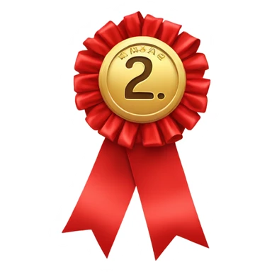 A red award ribbon that says 2nd place  sticker