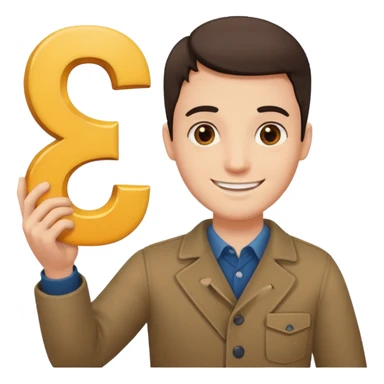 Homme qui tient un chiffre 6 et un 7 dans chaque main sticker